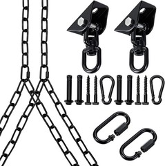 Heavy Duty Porch Swing Hanging Kit W/ Y-Chain & 360° Swivel Hangers 1500Lbs