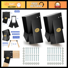 Heavy Duty Swing Set Brackets A-Frame – 2 Pack with Mounting Hardware, Black