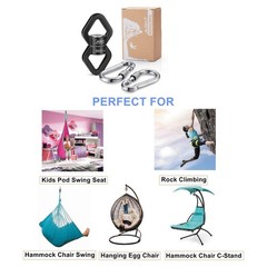 , Black Swing Swivel, 30 KN Safest Rotational Device Hanging Accessory