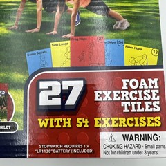 Backyard Field Day Obstacle Course Game – 27 Double-Sided Foam Challenge Tile…