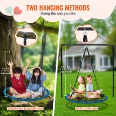 Uimoso Spider Web Saucer Swing 40 Inch Round Swings for Kids Outdoor 750 lbs