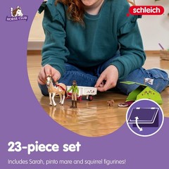23PC Horse Camping Adventure Playset – Rider, Mare, Wagon, Tent & Accessories –