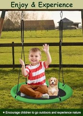 24 Inch Saucer Tree Swing Set for Kids & Adults, Adjustable Swing 24 inch Green