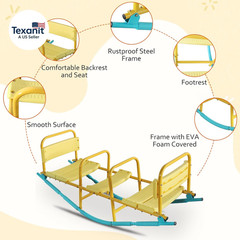 Teeter Totter Seesaw for Kids, 3-Person Heavy Duty Metal Rocking Seesaw for Todd