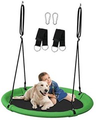 40 Inch Saucer Tree Swing Set for Kids & Adults, Adjustable Swing 40 inch Green