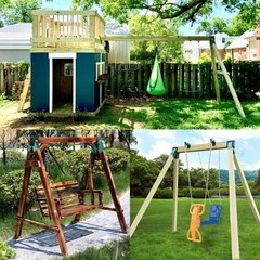A-Frame 2 Brackets Swing Set Bracket with Mounting Hardware (Green)