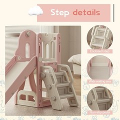Toddler Kids Climber Slide with Storage Space Non-Slip Steps Playset for Age 1-3