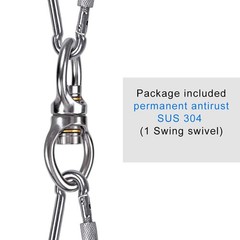 Dolibest Swing Swivel with 2 Bearing,Safest Rotational Silver Closed ( 1pack)