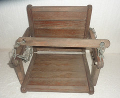 Vintage Gym Dandy Wooden Swing Seat – Slatted Hanging Chair with Chains