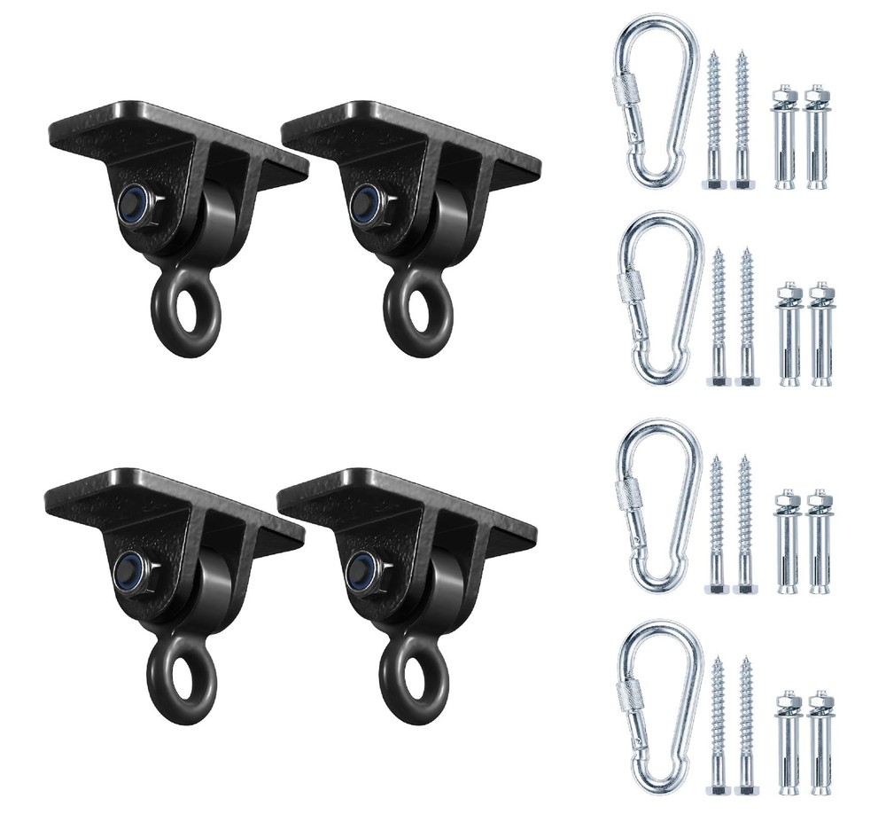 4 Set Heavy Duty Swing Hangers Set Swivel Swing Hanger Brackets Hooks for Porch