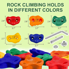 17 Pack Playground Accessories for Kids – 10Pc Colourful Rock Climbing Holds, 4P