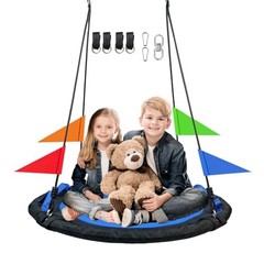 40 Inch Tree Swing ，Spider Web Tree Swing,800Lb Weight Black-40inch