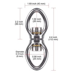 Dolibest Swing Swivel with 2 Bearing,Safest Rotational Silver Closed ( 1pack)