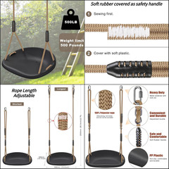 SELEWARE Heavy Duty Swing Seat for Adults Kids Tree Swing with Weather Proof Rop
