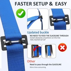 Ninja Warrior Obstacle Course for – 2*56FT Slackline Kit with 8 Obstacles | U…