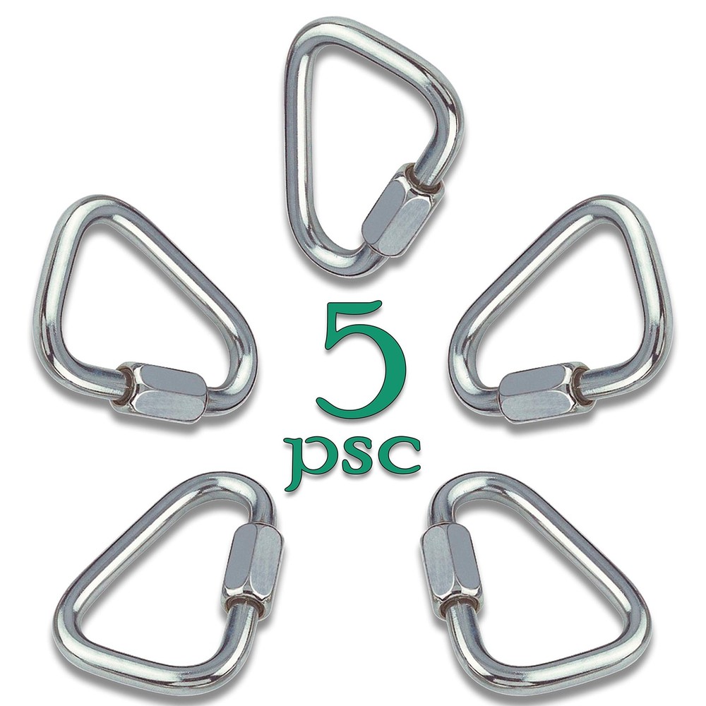 Set of 5 Carabiners for Ninja Slackline. Triangle Shaped Quick Links for Ninj…