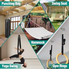 Heavy Duty Swing Hangers with Bearing, Porch Swing Hanging Kit 8 Packs Sliver