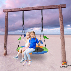 Columpio Redondo Portátil 1m para Árbol 300kg Resistente Niños Adultos Exterior