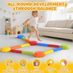 15PCS Rainbow Stepping Balance Beam Stones 15PCS Stepping Balance Beam Stones
