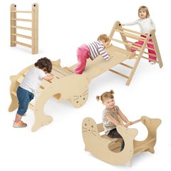 7-in-1 Indoor Climbing Toys for Toddlers w/ Reversible Ramp Sea Lion Rocker