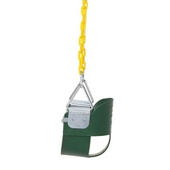 Heavy-Duty High Back Half Bucket Toddler Swing Seat with Coated Swing Chains