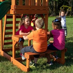 Cedar Wooden Swing Set Tucson Backyard Discovery Slide Rock Wall Kids Playground