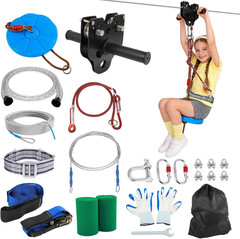 80FT Zip Line Kit for Kids Adults: up to 400LBS Quick Tighten Zipline for Backya