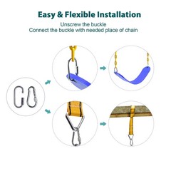PACEARTH Swing Seat with Heavy Duty 68.9 inch AntiRust Plastic Coated Chains,…