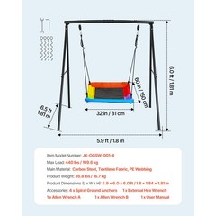 Uimoso Outdoor Swing Set with A-Frame Stand for Kids, 60 x 32 in, Backyard Use