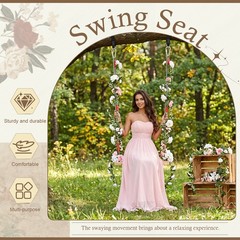 Pinewood Wooden Swing Seat Heavy Duty for Backyard Patio Garden Playground