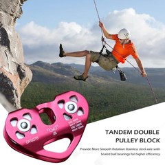 30kN Zipline Pulley 6700LBS Zip Line Tandem Dual Trolley Kit 01 30kN – Black
