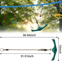 Kids Ninja Spin Toy Swing 360° Handle Twist for Playground Backyard Fun Green