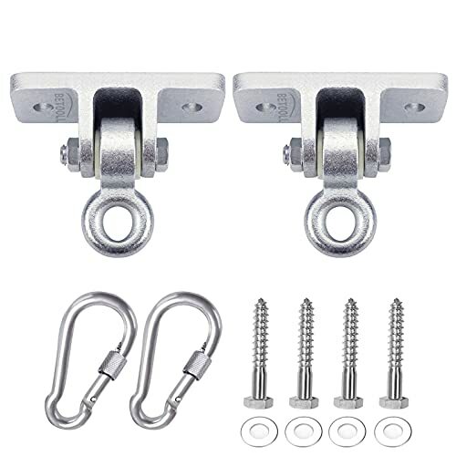 10000 lb Capacity Heavy Duty Swing Hangers for Wooden Sets Hooks Silver,Set of 2