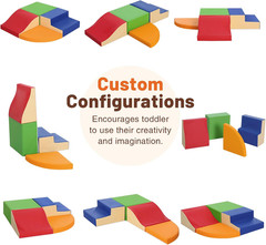 4-Piece Soft PU Leather Toddlers Climbing Toys, Foam Climbing Blocks for Toddler