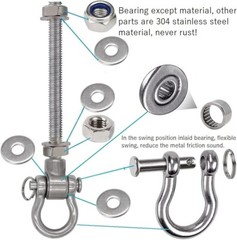 Dakzhou 4 Heavy Duty Bearing Swing Hanger Permanent Anti Rust 10Mm 180 Swing NEW