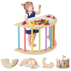 6 in 1 Kids Climbing Arch Playset Removable Cushion Stoppers Multi Indoor Gym