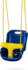 Gorilla Playsets 04-0032-B High Back Plastic Infant Swing with Yellow T Bar & Ro