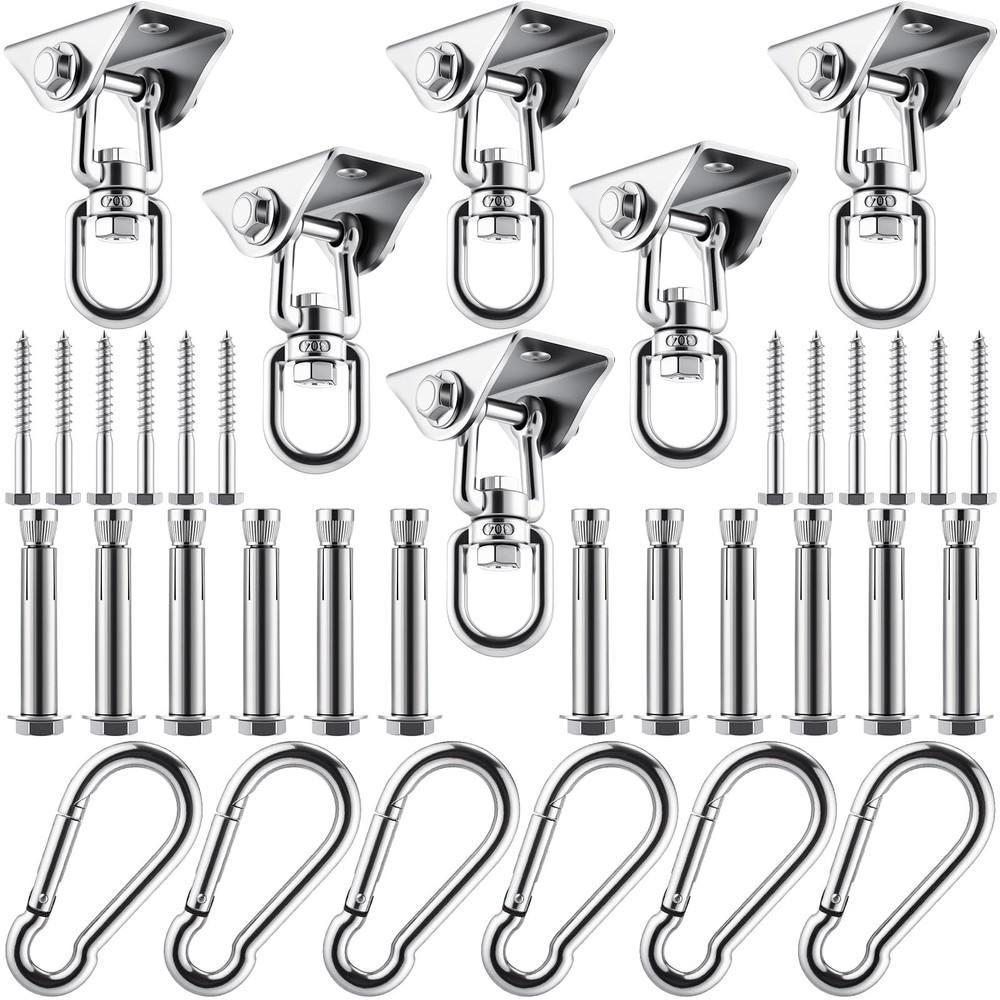 Tandefio 6 Sets Stainless Steel Swing Hangers 2000LB Capacity with 360° Swivel