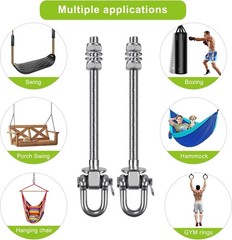 SELEWARE Heavy Duty Stainless Steel Swing Hangers with Bearings (Set of 6)