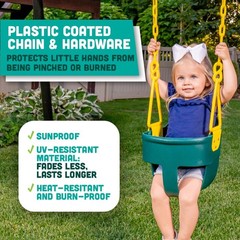 Premium High Back Full Bucket Toddler Swing Seat with Finger Grip, Plastic Co…