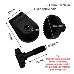 2 Pack Garden Swing Plastic Fittings Porch Patio Swing Frame Parts for Outdoor