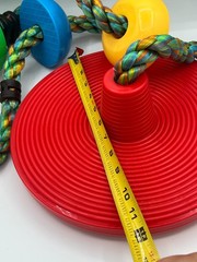 Kids Tree Swing – Single Disc Seat with Rainbow Climbing Rope