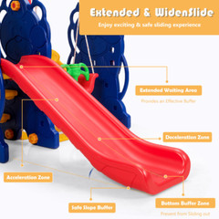3-In-1 Toddler Climber and Swing Playset with Basketball Hoop
