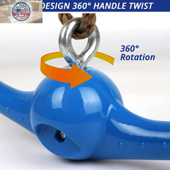 Ninja-Twister Swing Spins Set: Slackline Attachments – 360° Handle Twist-Spin Fl