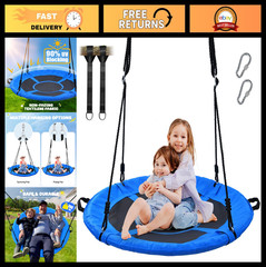 40″ Saucer Tree Swing for Kids & Adults – 700lb Capacity, Outdoor Textilene, 2 S