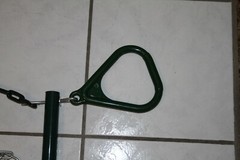 Gorilla Play Sets 17″ Trapeze Bar with Ring ,green rubber chain coating