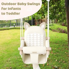 Hanging Chair Swing Seat with Heavy Duty Rope and Seat Belt for Toddlers Kids