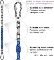 2 Stainless Steel Chains (84″) Swing Chains Heavy Duty Swing Hardware 4 Quick…