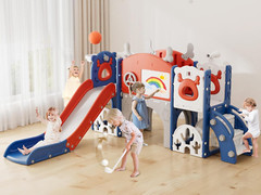 Toddler Slide,13 in 1 Kids Slide for Toddlers, New Upgrade with Golf Set, Basket