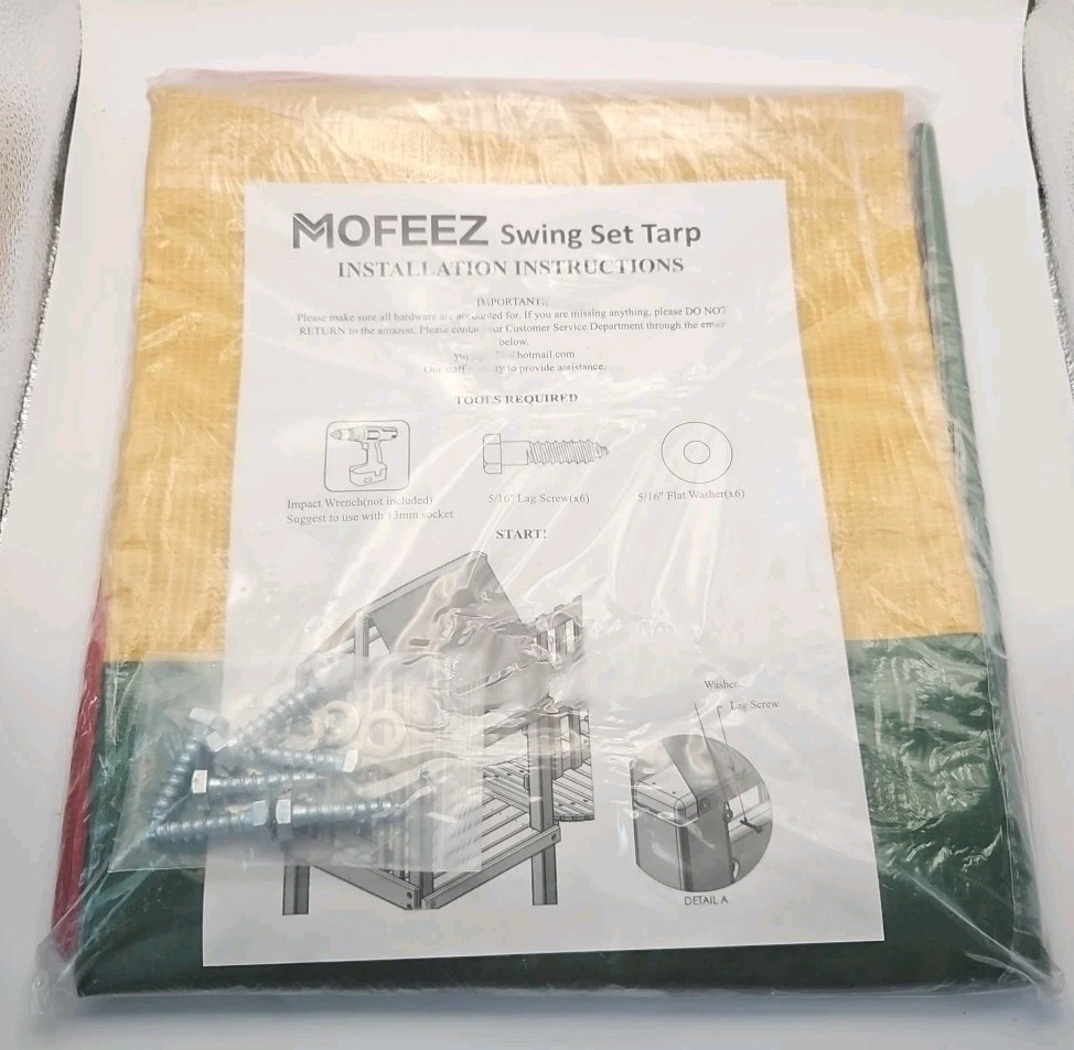 MOFEEZ 52″ x 90″ Swing Set Replacement Tarp for Play Set Outdoor Multi-Color NEW